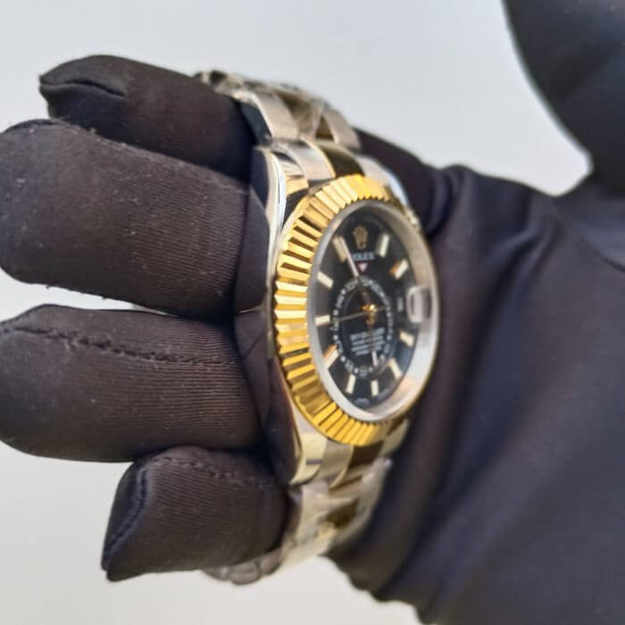 Rolex Sky Dweller Two Tone Black Dial Yellow Gold Bezel Oyster Men's Watch 326933 - Image 10