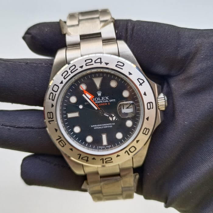 Rolex Explorer II 16570 Black Dial Men’s 42mm Date Stainless Steel Wrist Watch - Image 2