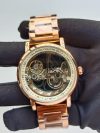 Patek Philippe Skeleton Transparent Automatic Chronograph Men's Watch White Dial, Rose gold Strap - Image 2