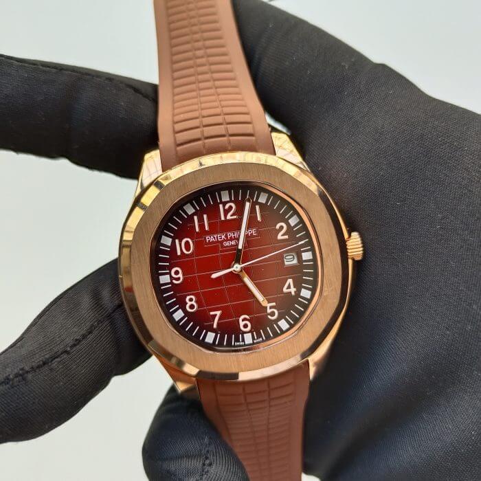 Patek Philippe Aquanaut Rose Gold Date Sweep 40.8mm Brown Dial Brown Composite Rubber Strap 5167R-001 - Image 2