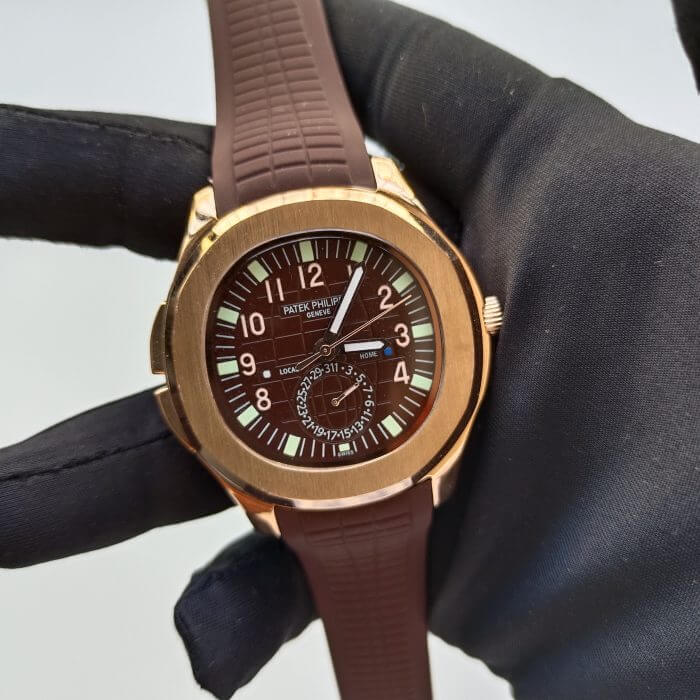 Patek Aquanaut Rose Gold Travel Time Brown Dial Composite Men's Watch 5164R-001 - Image 2