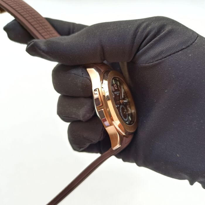 Patek Aquanaut Rose Gold Travel Time Brown Dial Composite Men's Watch 5164R-001 - Image 6