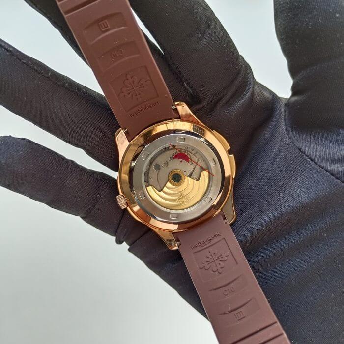 Patek Aquanaut Rose Gold Travel Time Brown Dial Composite Men's Watch 5164R-001 - Image 9