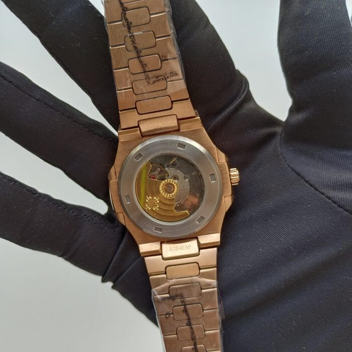 Patek Philippe Nautilus Blue & Rose Dial with Diamond Men's Watch - Image 5