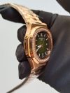 Patek Philippe Rose Gold Mens watch With Olive Green Diamond Dial - Image 3