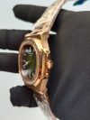 Patek Philippe Rose Gold Mens watch With Olive Green Diamond Dial - Image 2