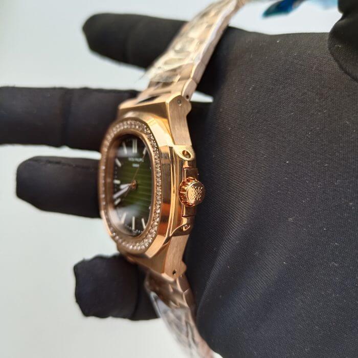 Patek Philippe Rose Gold Mens watch With Olive Green Diamond Dial - Image 2