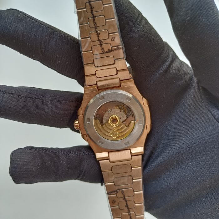 Patek Philippe Rose Gold Mens watch With Olive Green Diamond Dial - Image 5