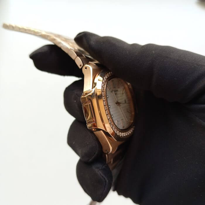 Patek Philippe Nautilus White Dial Diamond Rose Gold Automatic Men’s Watch - Image 3