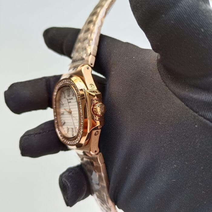 Patek Philippe Nautilus White Dial Diamond Rose Gold Automatic Men’s Watch - Image 2