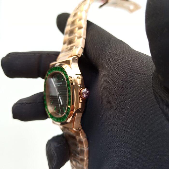 Patek Philippe Green Emerald Watch 40.5MM Rose gold Diamond - Image 4