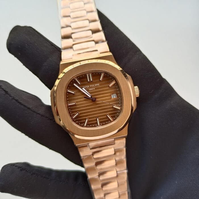 Patek Nautilus Rose Gold Yellow Dial Automatic Men's Watch - Image 2