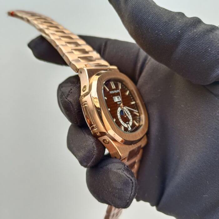 Patek Philippe Nautilus Rose Gold Brown Dial Annual Calendar Moon Phase 5726/1A-001 Men's Wrist Watch - Image 3