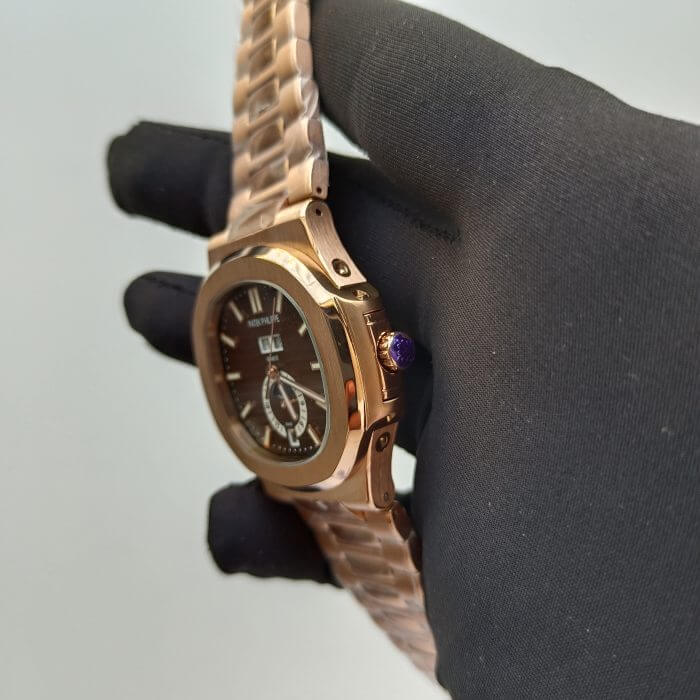 Patek Philippe Nautilus Rose Gold Brown Dial Annual Calendar Moon Phase 5726/1A-001 Men's Wrist Watch - Image 4