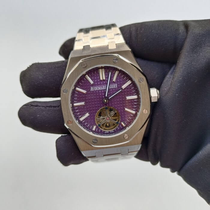 Audemars Piguet Purple Watch | Extra slim 41MM Dial | Royal Oak Tourbillon stainless steel - Image 2