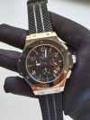 Hublot Chronograph Big Bang Black Rubber & Dial Stainless Steel Men's Watch - Image 2