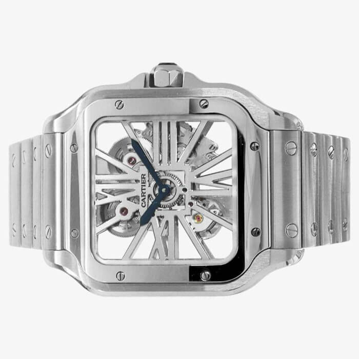 Santos De Cartier Skeleton Dial 40MM Stainless Steel Men's Watch WHSA0015 - Image 2