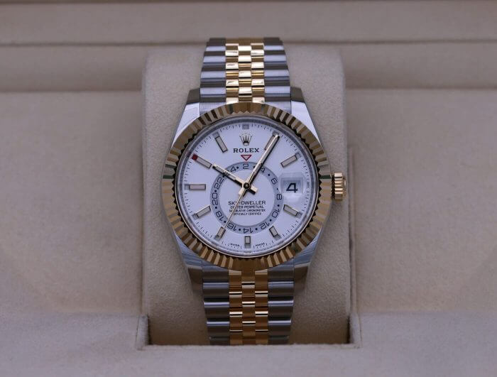 Sky Dweller jubilee Rolex White Dial 42MM Yellow Gold Bezel Two Tone Men's Watch 326933 - Image 2