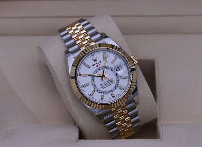 Sky Dweller jubilee Rolex White Dial 42MM Yellow Gold Bezel Two Tone Men's Watch 326933 - Image 3