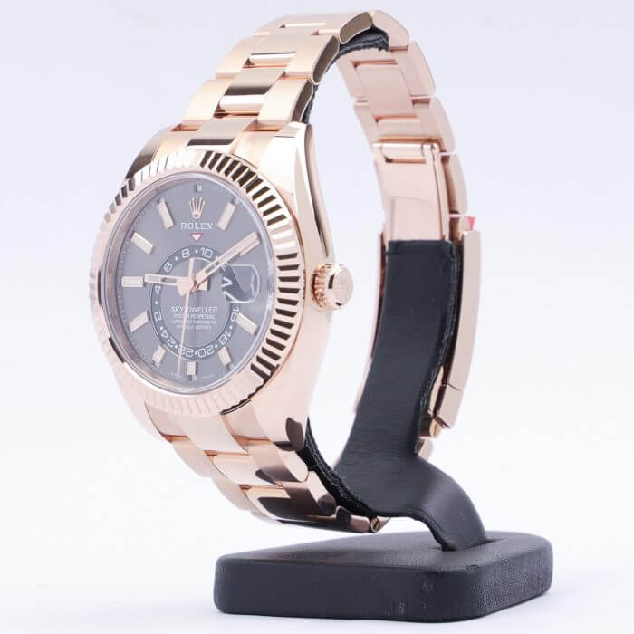 Rolex Sky Dweller Rose Gold 42MM Dark Rhodium Index Dial Fluted Bezel Oyster Bracelet 326935 - Image 10