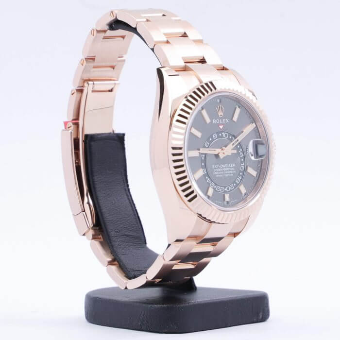 Rolex Sky Dweller Rose Gold 42MM Dark Rhodium Index Dial Fluted Bezel Oyster Bracelet 326935 - Image 11