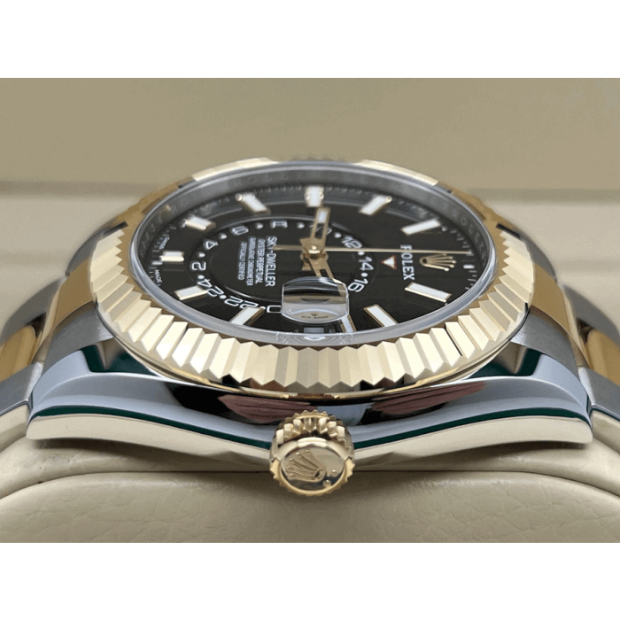 Rolex Sky Dweller Two Tone Black Dial Yellow Gold Bezel Oyster Men's Watch 326933 - Image 5