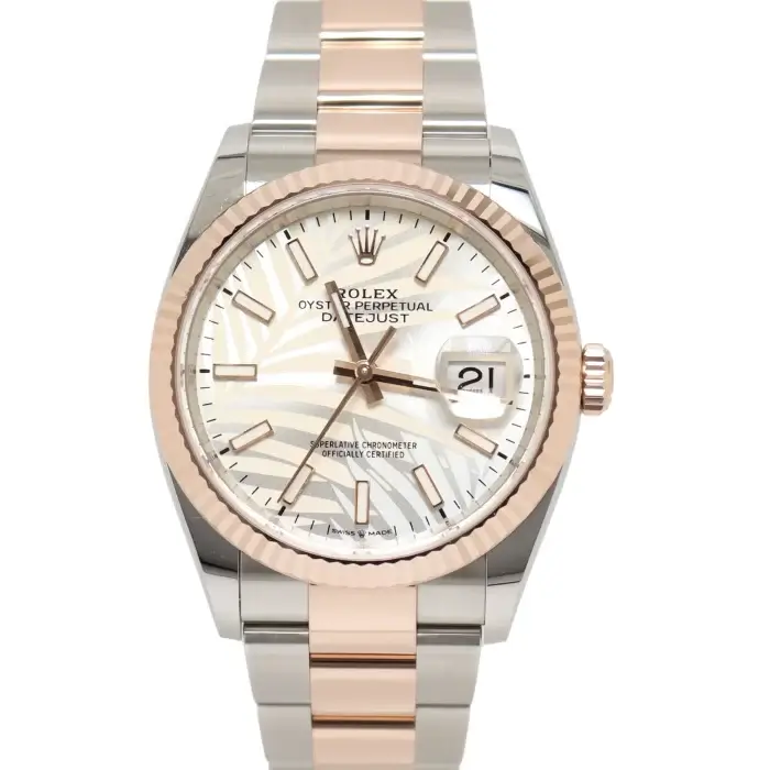 Rolex Datejust Two Tone 41 Motif Dial Rose Gold Replica Watch