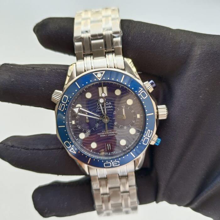 Omega seamaster diver 300m blue Dial Co-Axial Master Chronometer Chronograph 44MM Steel Men’s Watch - Image 8