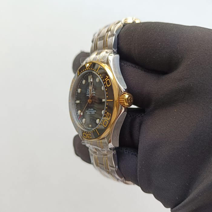 Omega Seamaster Two Tone 300M Automatic 42MM Black Dial Gold  Men’s Wrist Watch - Image 4