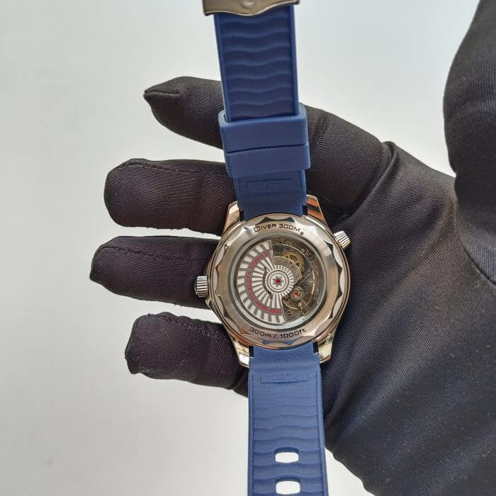 Omega Seamaster Diver 300m Blue Dial Ceramic On Rubber Strap Automatic Men’s Watch - Image 7
