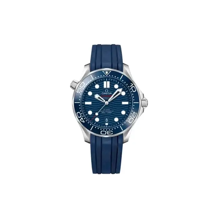Omega Seamaster Diver 300m Blue Dial Ceramic On Rubber Strap Automatic Men’s Watch