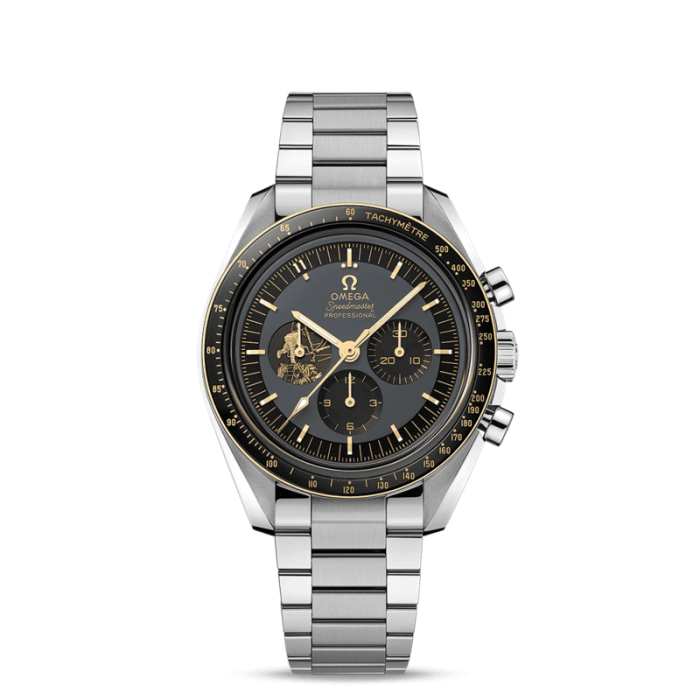 Omega Speedmaster 50th anniversary Moonwatch Apollo 11 Case Moonshine Gold & Black Bezel Black Dial Men’s Watch
