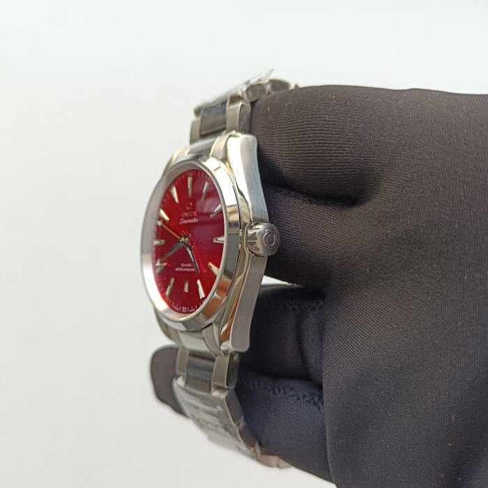Omega Aqua Terra 38MM Seamaster 150m Co-Axial Master Chronometer  Red Dial Men’s Wrist Watch - Image 7