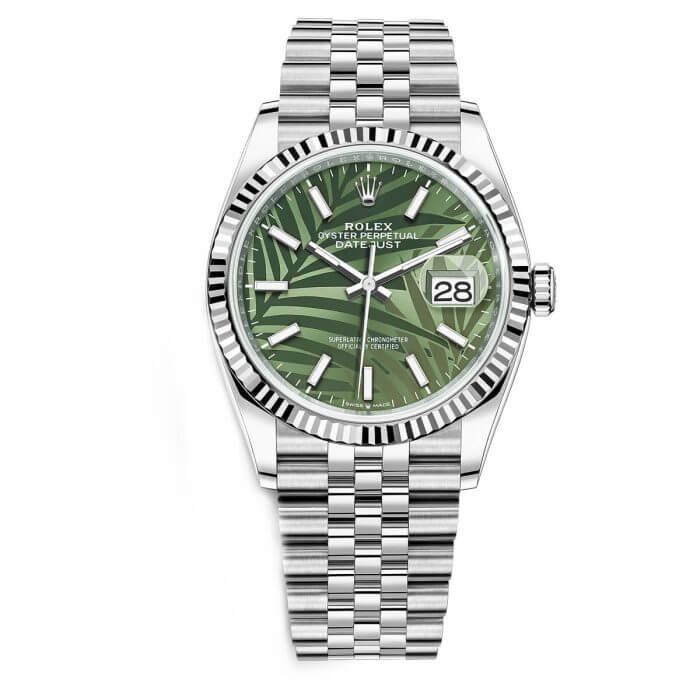 Rolex Datejust Green Palm Motif 41mm Replica Watch