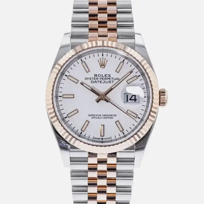 Rolex Datejust 41 Replica Watch in Rose Gold with White Dial