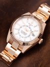 Rolex Sky Dweller Steel Rose Gold White Index Dial Fluted Bezel Oyster Bracelet 326935 - Image 4
