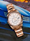 Rolex Sky Dweller Steel Rose Gold White Index Dial Fluted Bezel Oyster Bracelet 326935 - Image 9