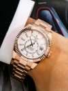Rolex Sky Dweller Steel Rose Gold White Index Dial Fluted Bezel Oyster Bracelet 326935 - Image 2