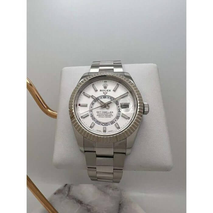 Rolex Sky-Dweller White Gold Automatic Men’s 42MM White Dial Oyster Watch 326934 - Image 6