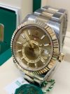 Sky Dweller Two Tone Rolex Champagne Dial 42MM Yellow Gold Oyster Men's Watch 326933 - Image 2