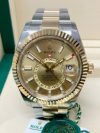 Sky Dweller Two Tone Rolex Champagne Dial 42MM Yellow Gold Oyster Men's Watch 326933 - Image 3