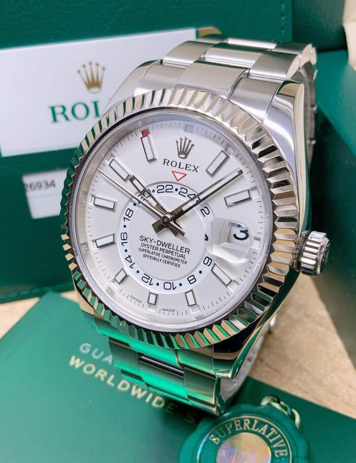 Rolex Sky-Dweller White Gold Automatic Men’s 42MM White Dial Oyster Watch 326934 - Image 4