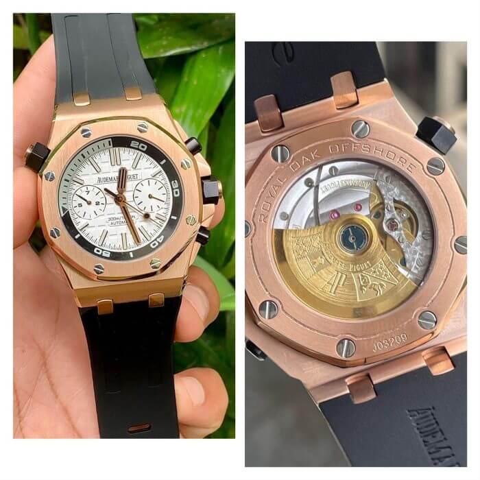 Audemars Piguet Royal Oak Chronograph Rose Gold Offshore Diver 42mm White Dial Men's Watch - Image 5