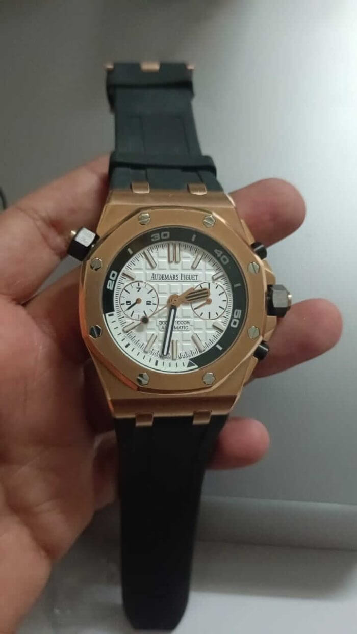 Audemars Piguet Royal Oak Chronograph Rose Gold Offshore Diver 42mm White Dial Men's Watch - Image 2