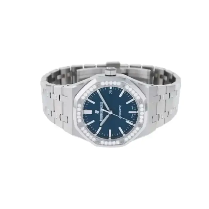 Audemars Piguet Royal Oak With Diamonds Bezel 41mm Steel Blue Dial Wrist Men's watch - Image 3