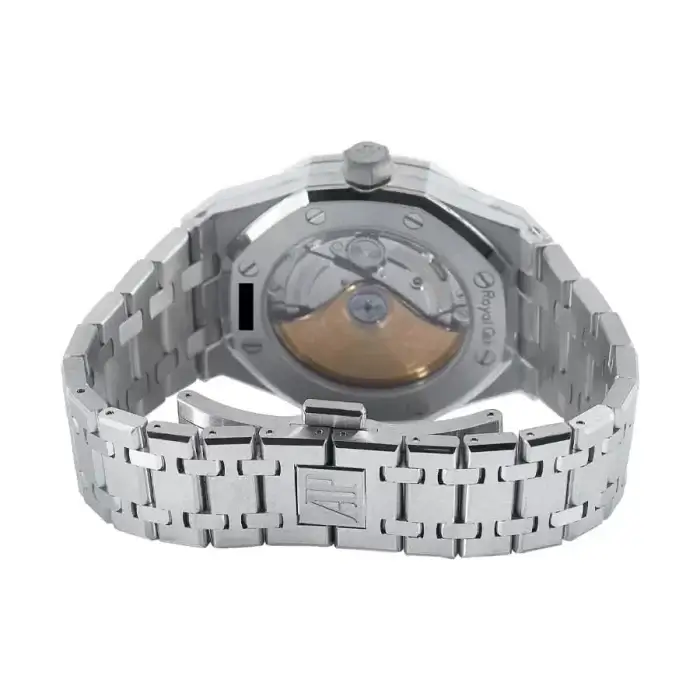 Audemars Piguet Royal Oak With Diamonds Bezel 41mm Steel Blue Dial Wrist Men's watch - Image 4