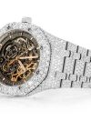 ICED OUT AP WATCH 41MM SKELETON SILVER VVS MOISSANITE 24CT - Image 2