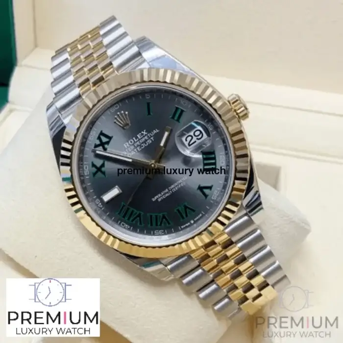Rolex Datejust 41 Slate Dial Jubilee Roman Numerals Replica Watch - Image 6
