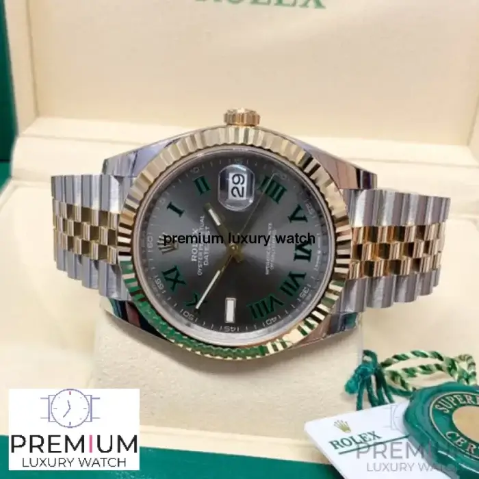 Rolex Datejust 41 Slate Dial Jubilee Roman Numerals Replica Watch - Image 7