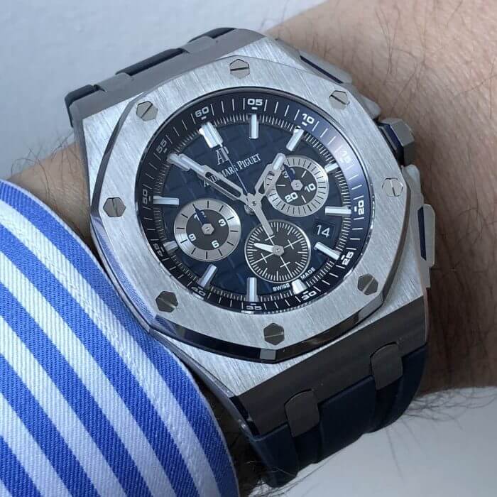AP Royal Oak Offshore Blue Dial Chronograph 42MM Watch 26480TI.OO.A027CA.01 - Image 6